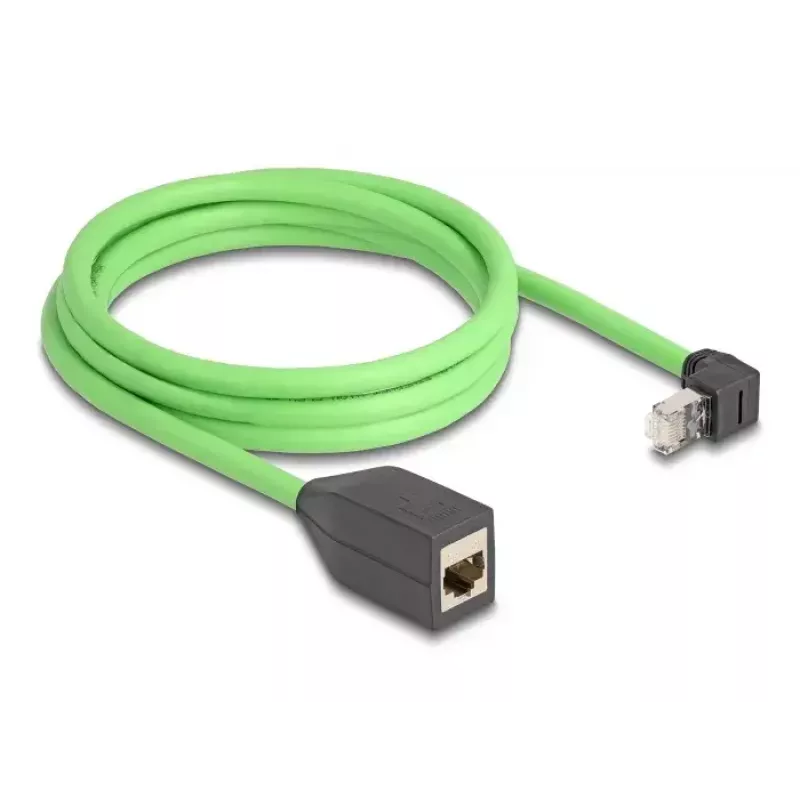 Network Cable DeLOCK RJ45 Cat.6A Plug Upwards Angled to Jack 2m Green