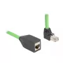 Network Cable DeLOCK RJ45 Cat.6A Plug Upwards Angled to Jack 2m Green