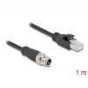 Network Cable DeLOCK M12 Cable X-coded 8 pin male to RJ45 male Cat5e 1 m Black