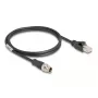 Network Cable DeLOCK M12 Cable X-coded 8 pin male to RJ45 male Cat5e 1 m Black