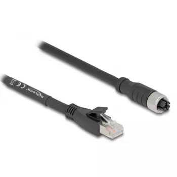 Networking cable DeLOCK 80594 M12 to RJ-45 Cat5e 5m Black