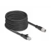 Networking cable DeLOCK 80586 M12 to RJ-45 Cat5e 10 m Black