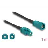 Coaxial cable DELOCK 90679 — HSD Z to HSD Z, 1 m, black/blue