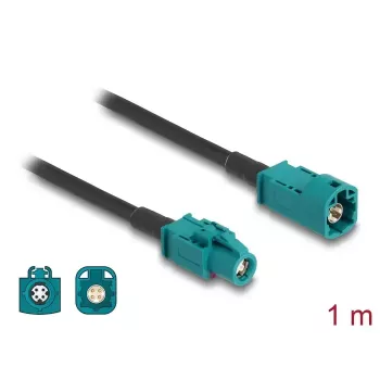 Coaxial cable DELOCK 90679 — HSD Z to HSD Z, 1 m, black/blue