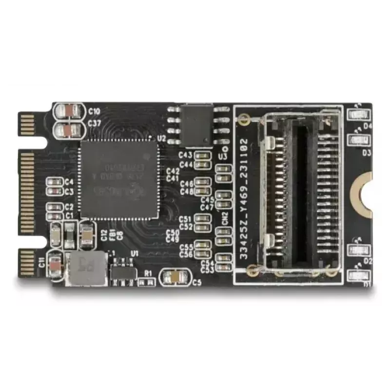 DELOCK internal M.2 to Mini-SAS adapter card 64260, M.2 host, Mini-SAS output, JMicron JMB585, black, LED