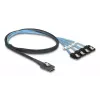 DELOCK internal M.2 to Mini-SAS adapter card 64260, M.2 host, Mini-SAS output, JMicron JMB585, black, LED