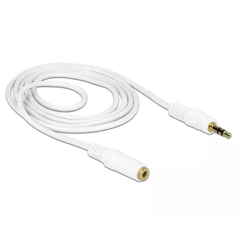Audio Cable 3.5mm Male to Female DeLOCK 83765 1m White