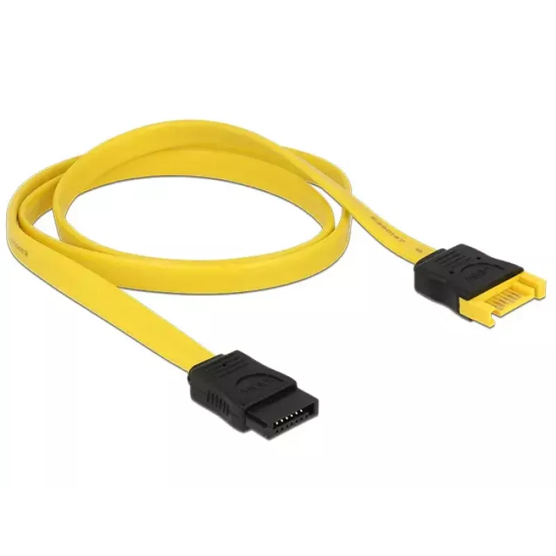 SATA Cable DeLOCK 0.7m 2xSATAIII SATA 7-pin Black Yellow