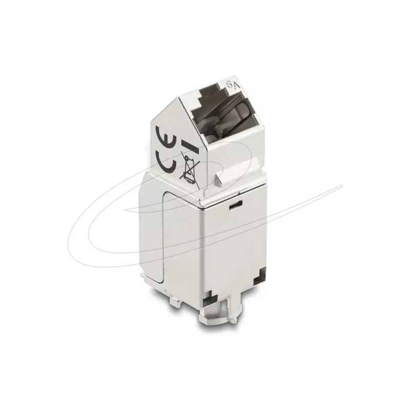 Keystone module DELOCK 90937 – RJ-45 Cat.6A shielded angled 90°, flat construction, white