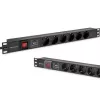 Power strip for RACK 19 1U QOLTEC PDU 16A 6xSCHUKO 1.8m