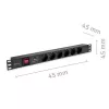 Power strip for RACK 19 1U QOLTEC PDU 16A 6xSCHUKO 1.8m