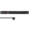Power strip for RACK 19 1U QOLTEC PDU 16A 6xSCHUKO 1.8m