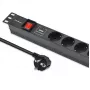 Power strip for RACK 19 1U QOLTEC PDU 16A 6xSCHUKO 1.8m