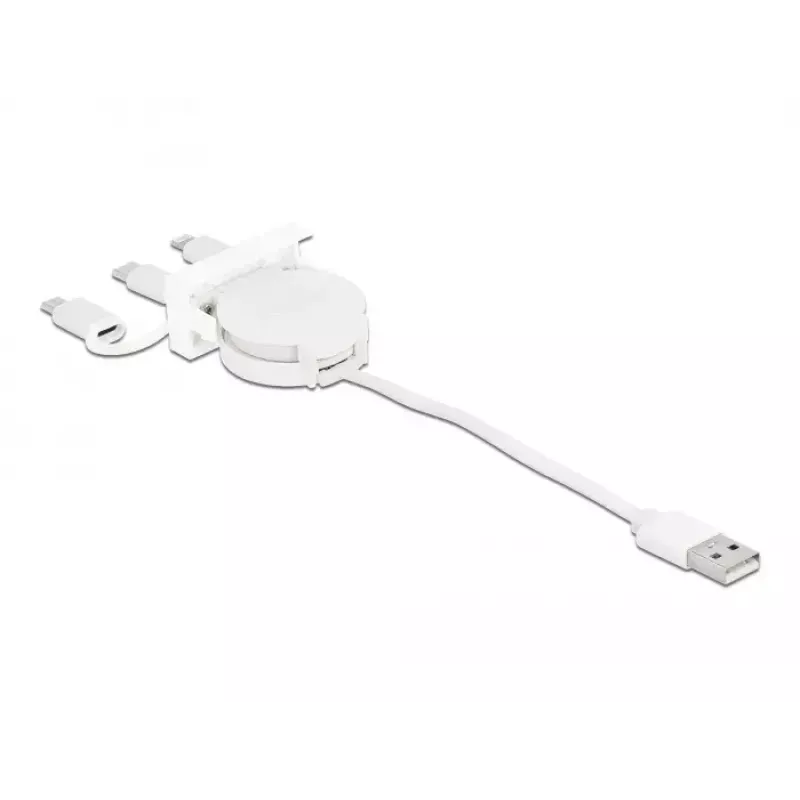 Cable DeLOCK Easy 45 Module USB 2.0 3 in 1 Retractable 0.5m
