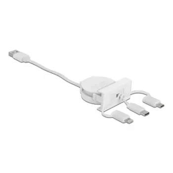 Cable DeLOCK Easy 45 Module USB 2.0 3 in 1 Retractable 0.5m