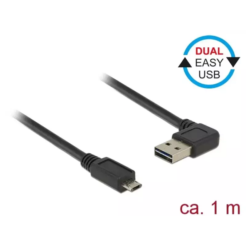 USB Cable DeLOCK 85165 USB 2.0 1m USB A Micro-USB B Black