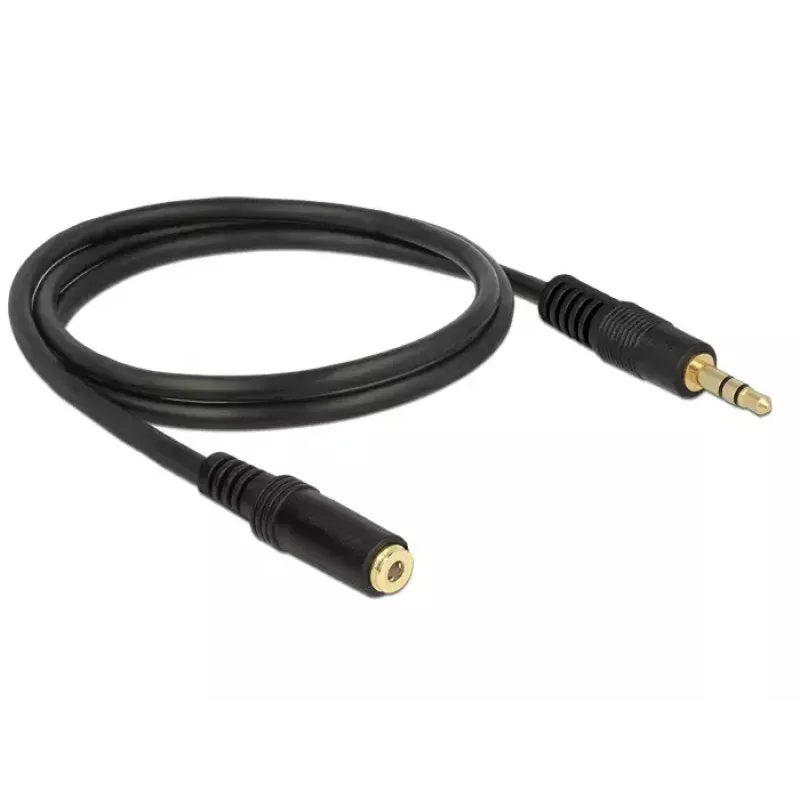 Audio Cable 3.5mm M-F DeLOCK 83764 1m Black