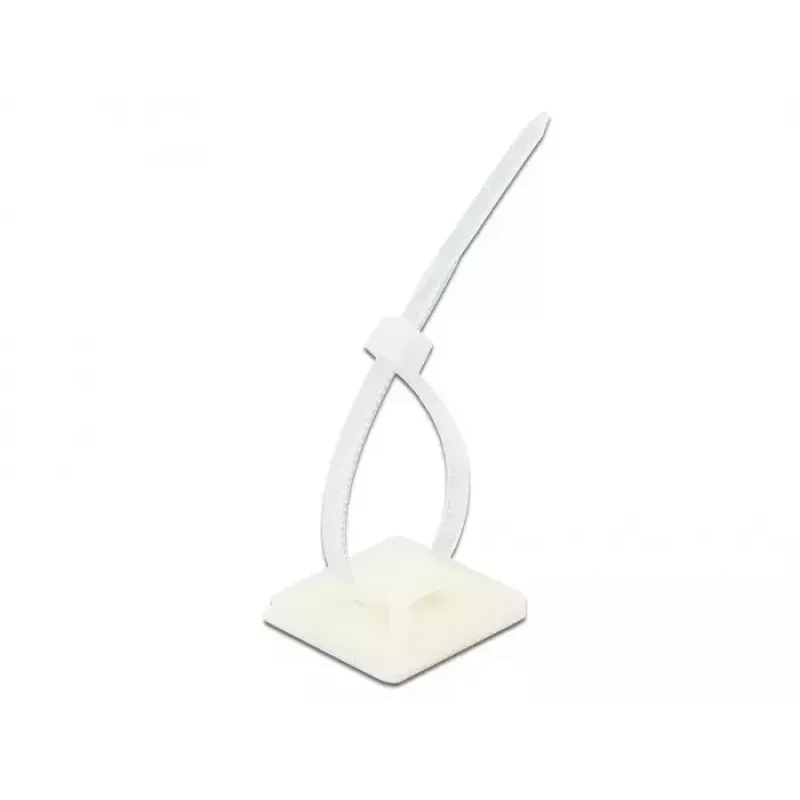 Cable Tie Mount DeLOCK 18677 White Nylon 10 pcs