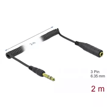 Audio Cable DeLOCK 85938 2m 6.35mm Black