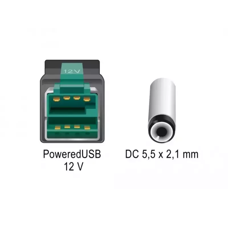 Power Cable DeLOCK 85498 2m PoweredUSB Black