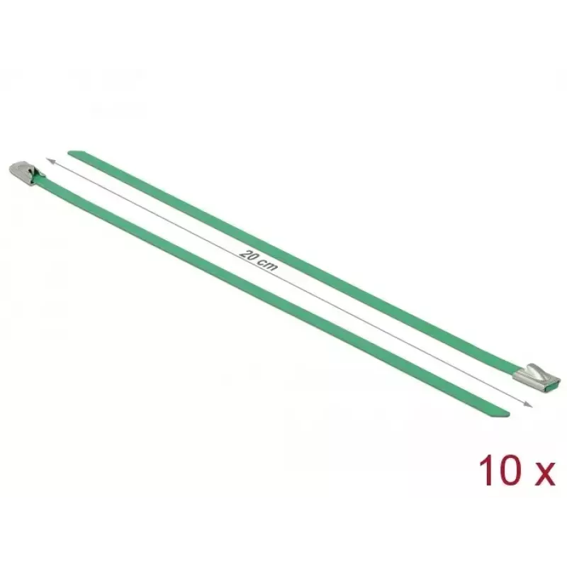 Cable Tie DeLOCK 18801 Steel Green 200mm 10 pcs