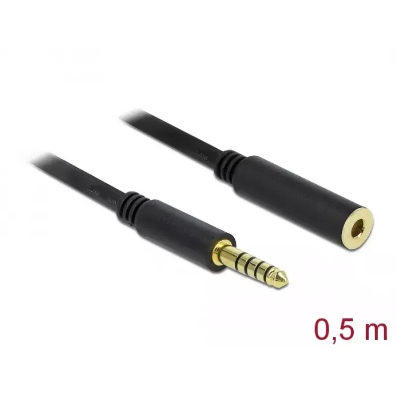 Audio Cable DeLOCK 85795 0.5m 4.4mm Black
