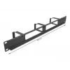 Cable management panel DeLOCK 19 inch 66657 black 1U with 2 openings and 3 hooks