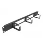 Cable management panel DeLOCK 19 inch 66657 black 1U with 2 openings and 3 hooks