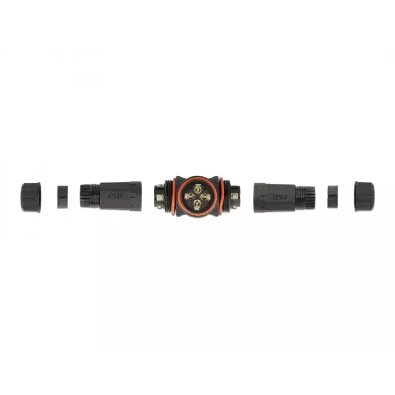 Electric wire connector DELOCK 86918, straight, 85–260 V, black, 25×114 mm