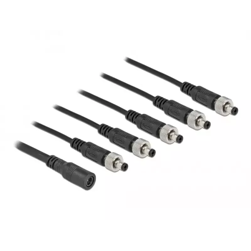 Cable splitter DeLOCK 86590 5.5 x 2.1 mm 1 x female to 5 x male screwable