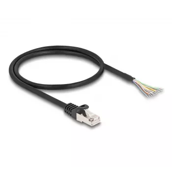 DeLOCK Cable RJ50 male to open wire ends S/FTP 0.5 m black