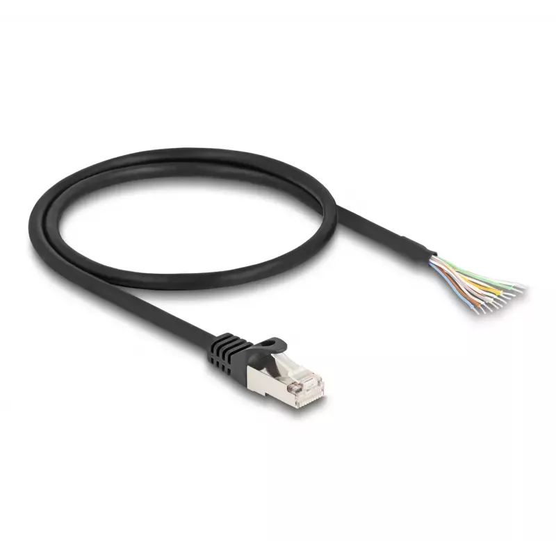 DeLOCK Cable RJ50 male to open wire ends S/FTP 0.5 m black