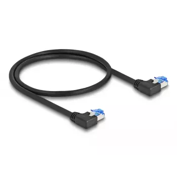 Network Cable DeLOCK RJ45 Cat.6A S/FTP Left Angled 0.5m Black