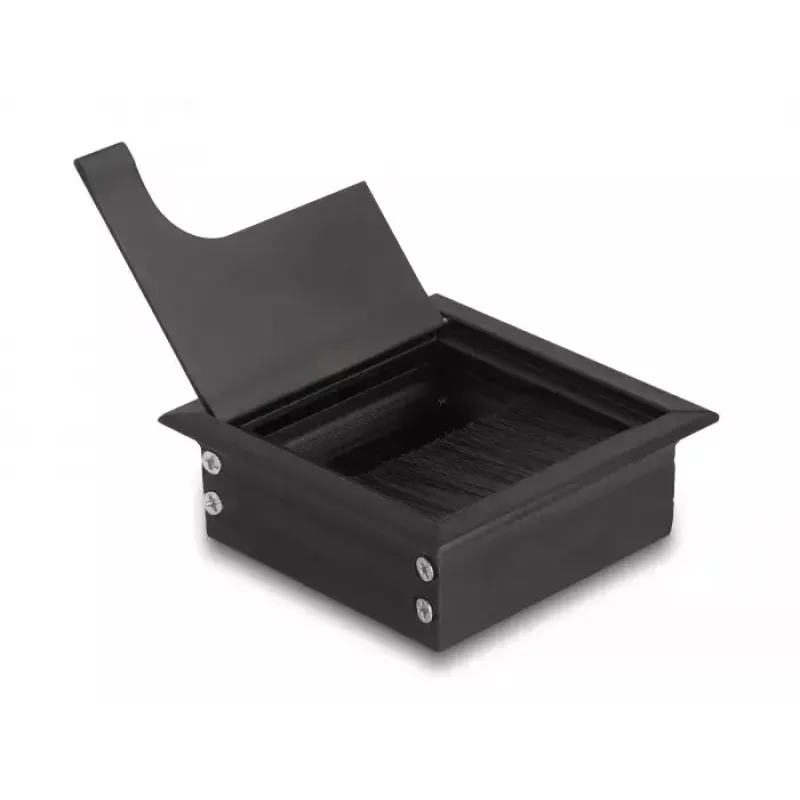 Cable grommet DELOCK 66855 for desk, black, 80×80×28 mm, 1 pc