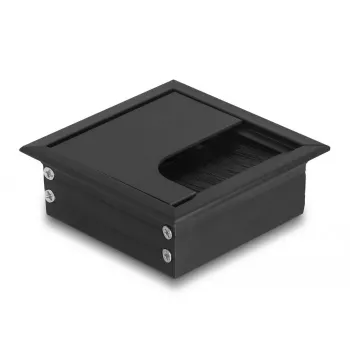 Cable grommet DELOCK 66855 for desk, black, 80×80×28 mm, 1 pc