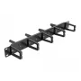 Cable management panel DeLOCK 19 inch 1U black with 9 hooks