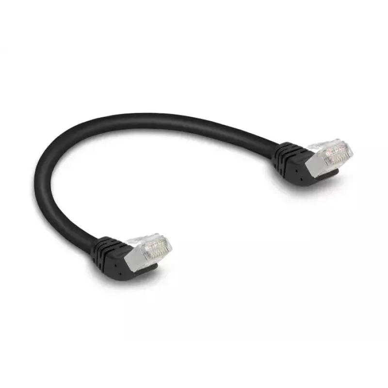 Network Cable DeLOCK RJ45 Cat.6A S/FTP 45° angled 0.25 m black