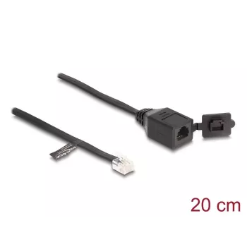 DeLOCK Cable RJ12 plug to RJ12 jack 20 cm black