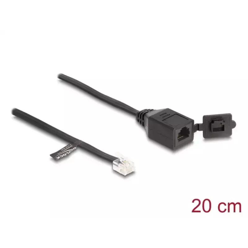 DeLOCK Cable RJ12 plug to RJ12 jack 20 cm black