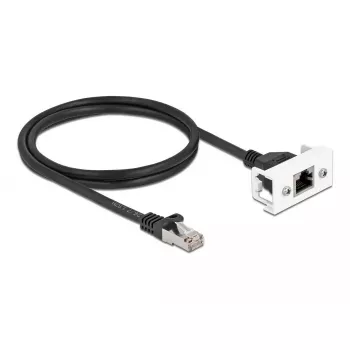 DeLOCK Network Extension Cable Cat.6A 1m Black S/FTP RJ45