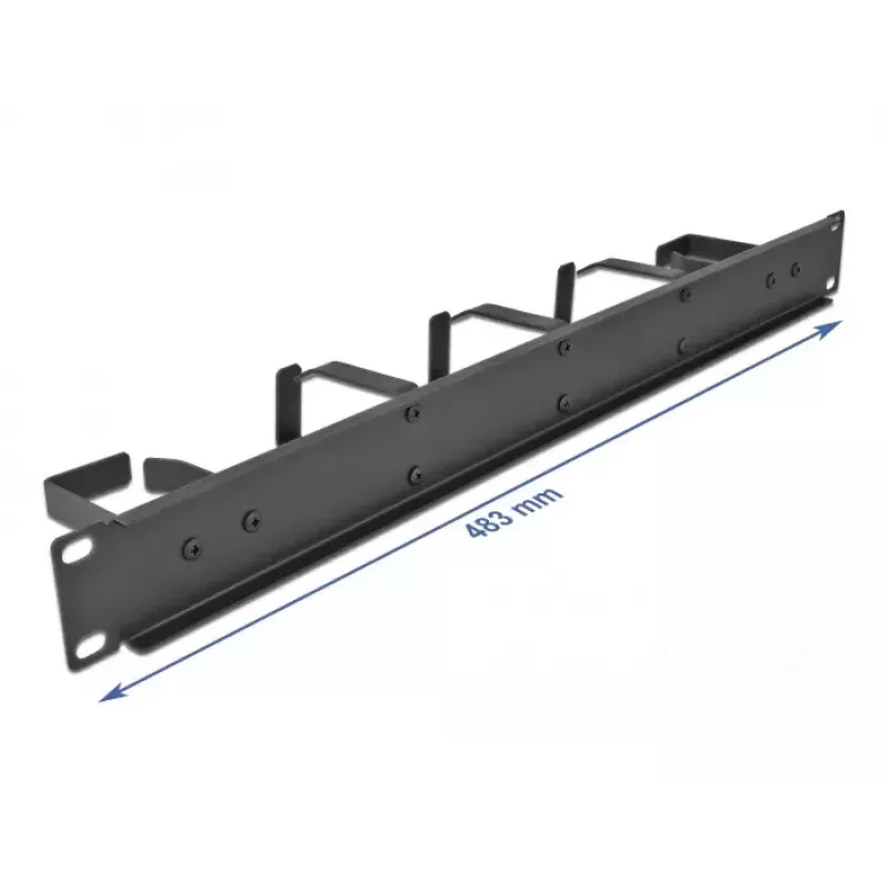 Cable management panel DeLOCK 19 inch 66848 black with 5 hooks