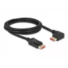DisplayPort cable DeLOCK 8K 60 Hz 2 m male straight to male 90° left angled
