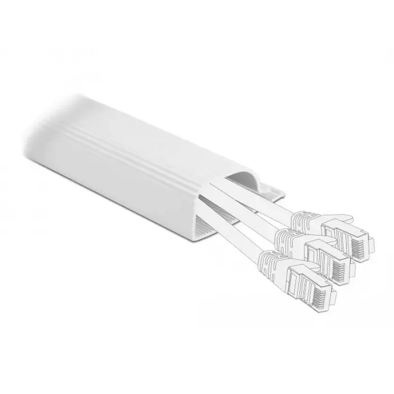 Cable duct DeLOCK 20885 under-table mounting 63 x 28 mm white 2 pcs