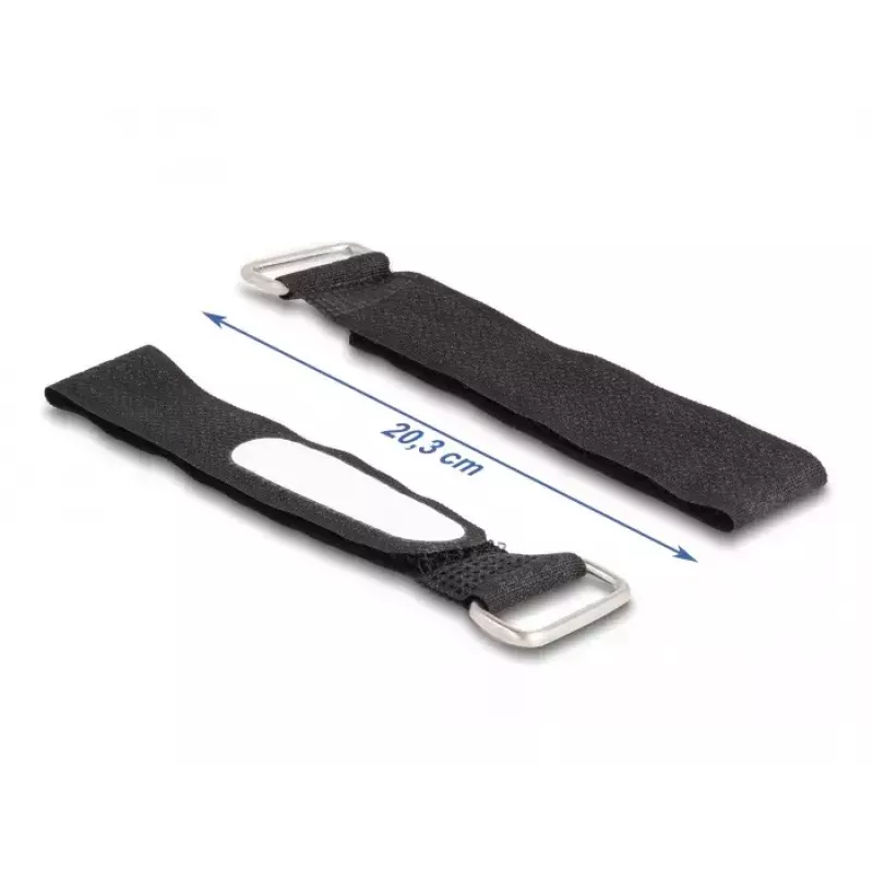 Hook & loop cable tie DeLOCK 203x20mm black 5 pieces