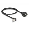 DeLOCK Network Extension Cable S/FTP RJ45 90° angled to RJ45 Cat.6A 0.5 m black