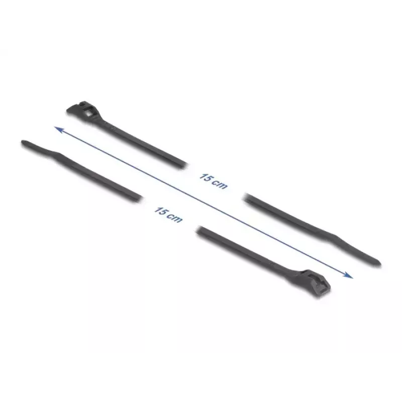 Releasable cable tie DeLOCK 19467 Polyamide Black 150mm 100pcs