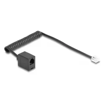 Telephone cable DeLOCK 90230 1 m Black RJ-11 to RJ-11
