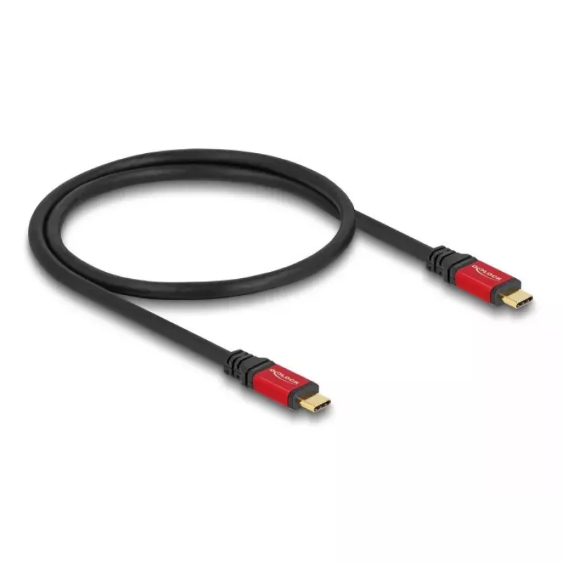 DeLOCK USB Cable USB Type-C male to male 20 Gbps 0.5 m red metal