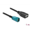 Coaxial cable DELOCK 90703 — HSD Z to USB A, 1 m, black/blue