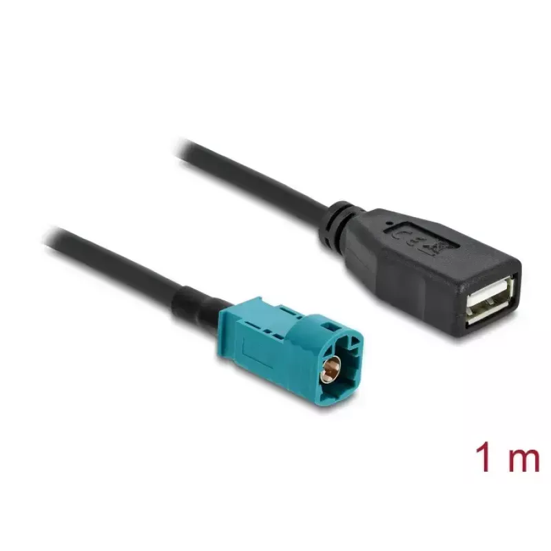 Coaxial cable DELOCK 90703 — HSD Z to USB A, 1 m, black/blue